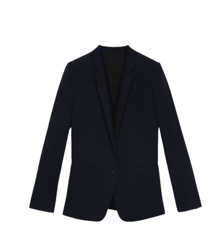 Navy blue suit jacket in flowing crepe | The Kooples