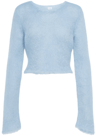 Saint Laurent - Cropped mohair-blend sweater