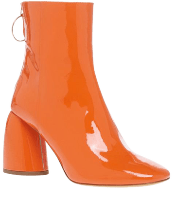 patent orange boots