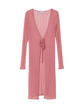 Long sleeve lace cardigan - Dresses - Woman | Bershka