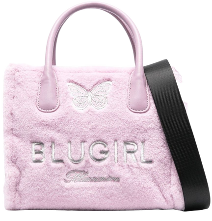 Blugirl embroidered-logo Faux Fur Tote Bag - Farfetch