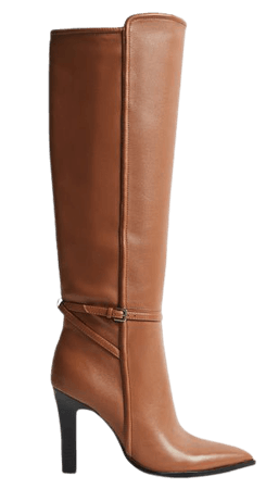 Ada Tan Knee-High Leather Boots – REISS