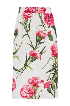 Pink Floral-print cotton-poplin midi skirt | DOLCE & GABBANA | NET-A-PORTER