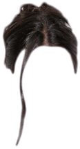BLACK HAIR PNG UPDO BUN WITH STRANDS IN FACE