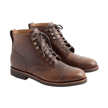 J.Crew: Kenton Leather Cap-toe Boots For Men