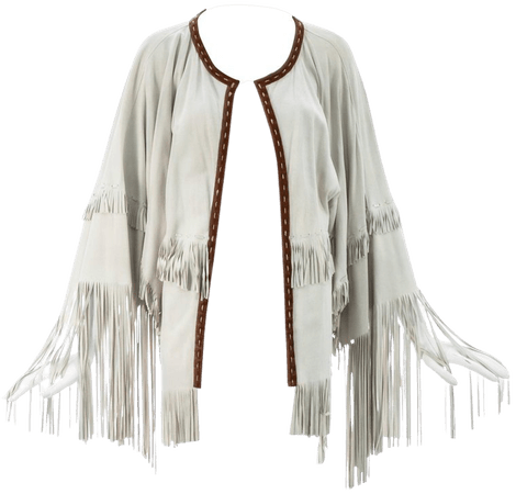 Dolce and Gabbana cream suede fringed poncho jacket, S/S 2004 For Sale at 1stdibs