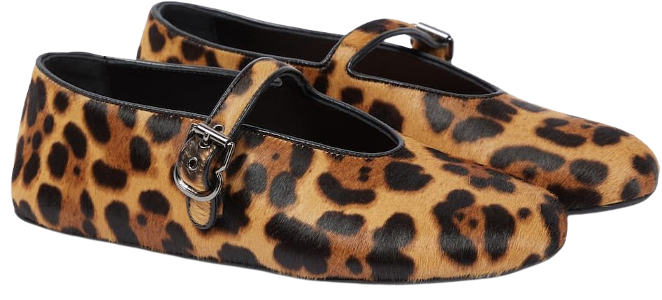 Alaïa - Leopard-print calf hair flats | Mytheresa