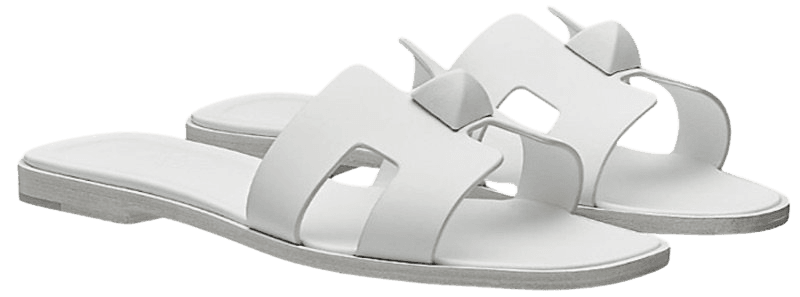 Hermes white sandals