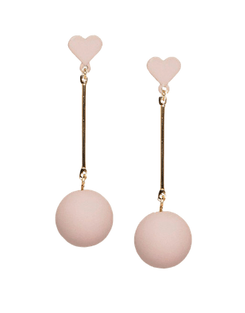 ASOS Pastel Pink Love Heart Drop Earrings | ASOS