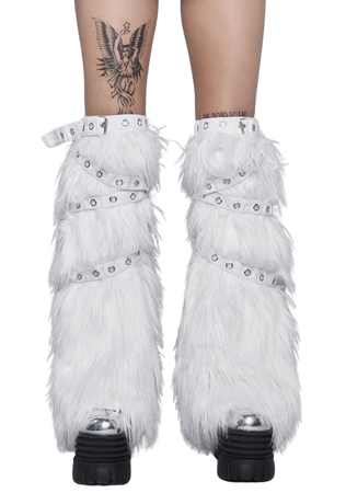 Icy God Forsaken Faux Fur Leg Warmers – Dolls Kill