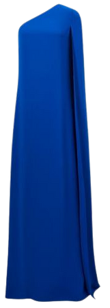 Reiss Cobalt Blue Nina Cape One Shoulder Maxi Dress | REISS USA