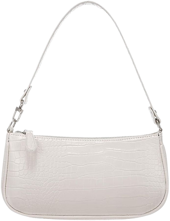 Amazon.com: Shoulder Bags for Women, Retro Classic Tote HandBag Crocodile Pattern Clutch Mini Purse with Zipper Closure, White: Clothing