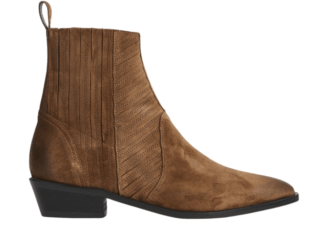 ALLSAINTS US: Womens Fion Suede Boots (dark_tan)