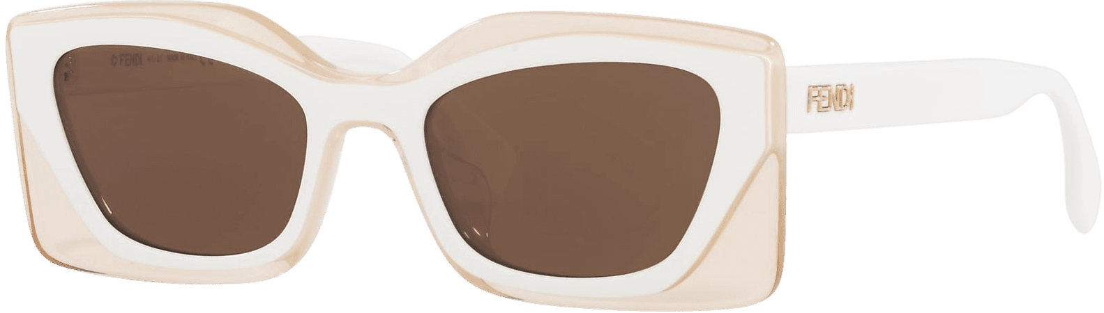 Fendi FE40034U 53 Brown & White Sunglasses | Sunglass Hut USA