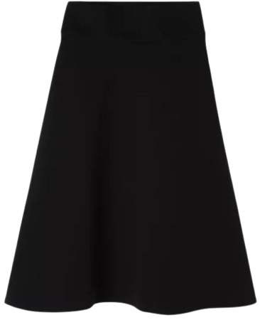 black cotton long flared Polly skirt | agnès b.