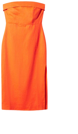 Linen strapless dress - Women | Mango USA