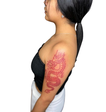 dragon red tattoo on arm - Google Search