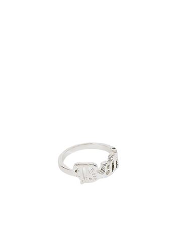 ASOS DESIGN pinky ring with baby slogan in silver tone | ASOS