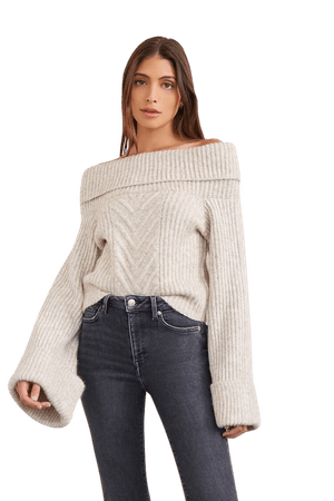 Off-the-Shoulder Bell-Sleeve Sweater | Forever 21