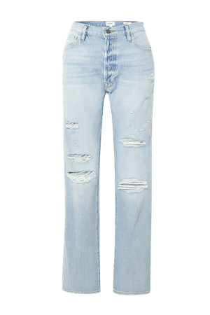 Mid denim Le Slouch distressed boyfriend jeans | FRAME | NET-A-PORTER