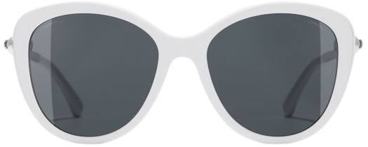 Butterfly Sunglasses - White frame, Grey lenses | CHANEL