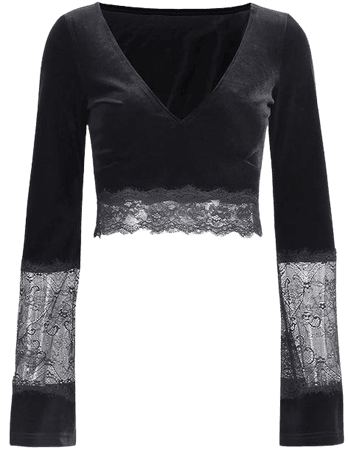 Gothic Flare Sleeve Lace Crop Top – ROCK 'N DOLL