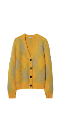 Burberry Argyle patterned jacquard wool cardigan