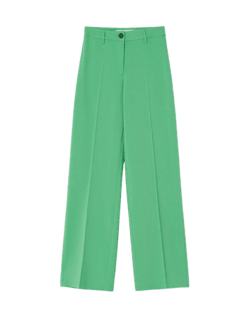 Wide-leg pants with belt loops - New - Woman | Bershka