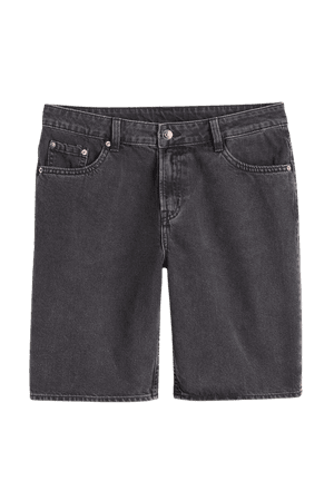 Bermuda Low Shorts - Black denim - Ladies | H&M US