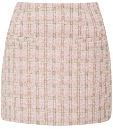 Coco Mini Skirt | Pink Shimmer Tweed – Rumored