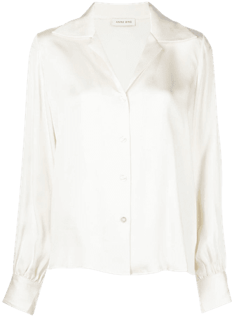 ANINE BING Mylah spread-collar Silk Shirt - Farfetch