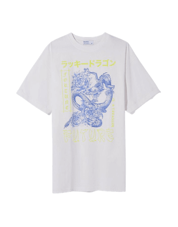 Oversize dragon print T-shirt - Dresses - Woman | Bershka