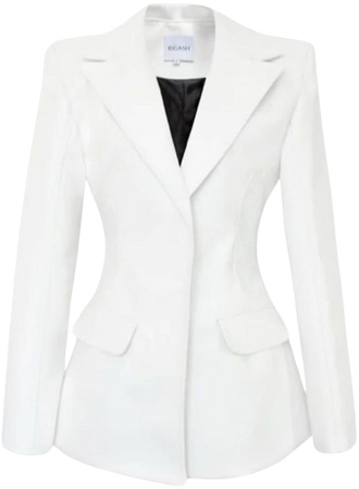 Rigash _ | White Fitted Leather Blazer