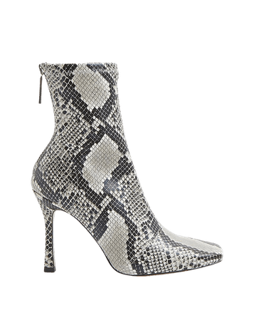 Grey snake print sock boots | River Island