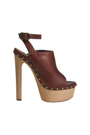 Dsquared2 Bohemian Biker Clogs Brown - High Heeled Sandals for Women | Official Store