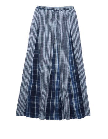 AE Mixed Plaid Midi Skirt