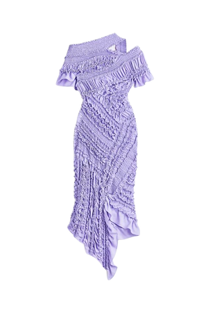 Asymmetric Crinkled Smock Dress - Amethyst purple - Ladies | H&M US