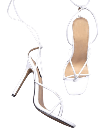 shein white lace up heels
