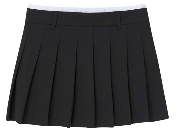 Box pleat mini skirt with boxers waist - pull&bear
