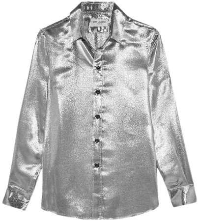 silver shirt