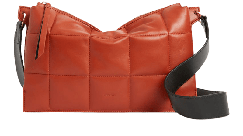 ALLSAINTS US: Womens Sheringham Leather Quilted Shoulder Bag (black)
