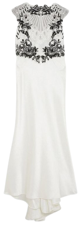 Guipure Lace Satin Maxi Dress | Karen Millen