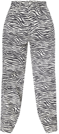 Multi Zebra Print Baggy Boyfriend Jeans | PrettyLittleThing USA