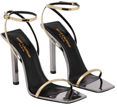 Pam Metallic Leather Sandals in Gold - Saint Laurent | Mytheresa