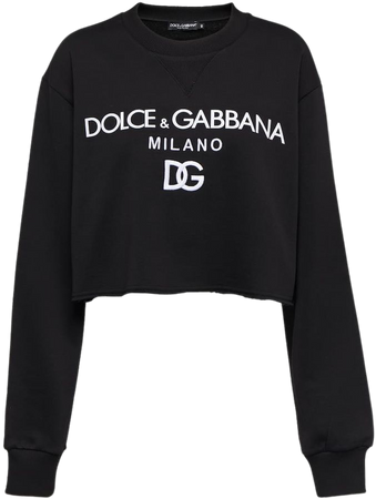 DOLCE&GABBANA Logo cropped cotton sweatshirt