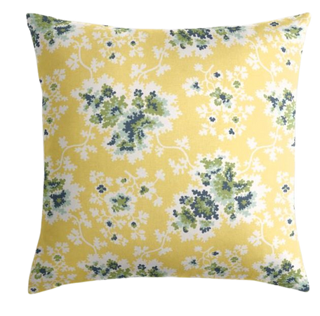 Yellow & Green Leaf Pillow | Loom Decor