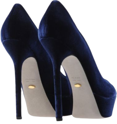 navy blue velvet shoes