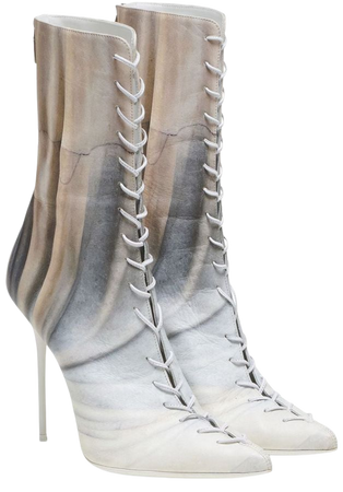 Balmain Uria sculpture-print Leather Ankle Boots - Farfetch