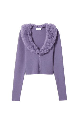 Furry Cardigan - Purple - Knit Cardigans - Weekday WW
