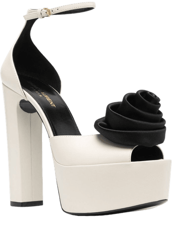 Shop white Saint Laurent Jodie platform sandals with Express Delivery - Farfetch